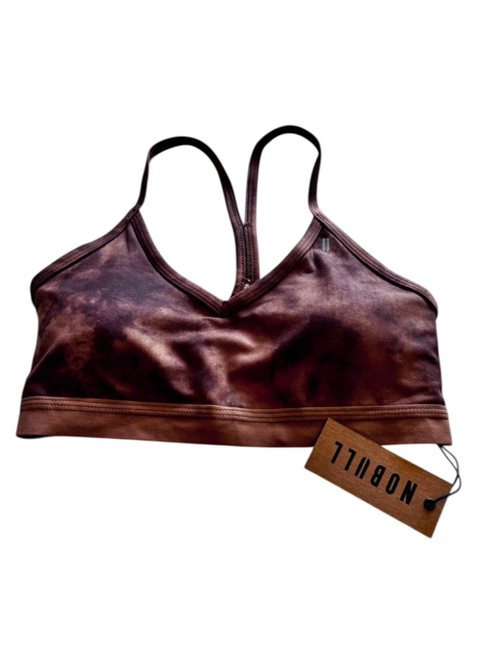 NOBULL Project Cross Back Sports Bra Brown Tie Dye Athletic Gym - Picture 2 of 3